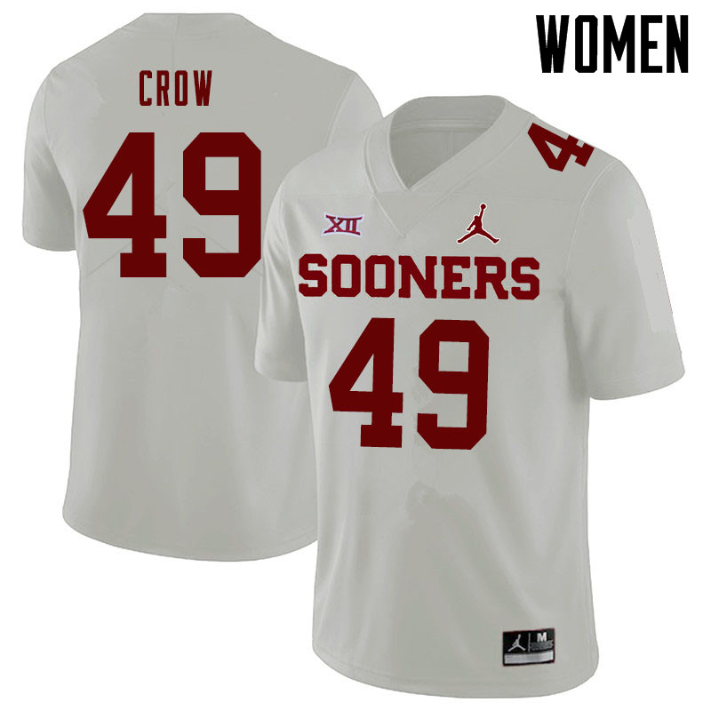 Jordan Brand Women #49 Andrew Crow Oklahoma Sooners College Football Jerseys Sale-White - Click Image to Close